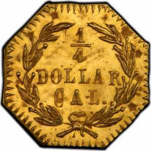  1/4 доллара 1875-1881 годов, Голова индейца (восьмиугольная), фото 2 