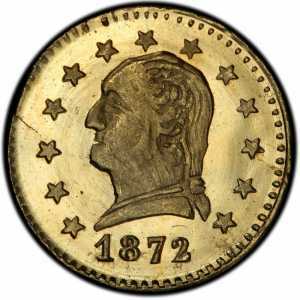  1/4 доллара 1872 года, Голова Вашингтона (круглая), фото 1 