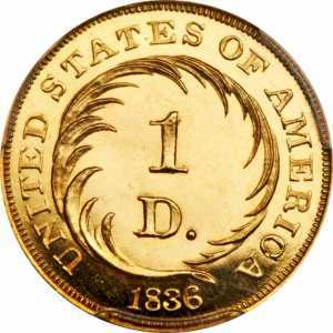  1 доллар 1836 года, Колпак Свободы, фото 2 