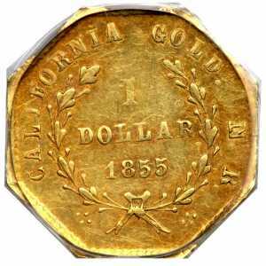  1 доллар 1854-1871 годов, Свобода (восьмиугольная), фото 2 