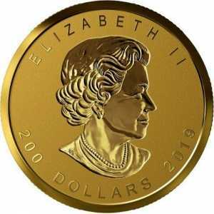  200 долларов 2019 года, 40 лет золотому кленовому листу, фото 1 