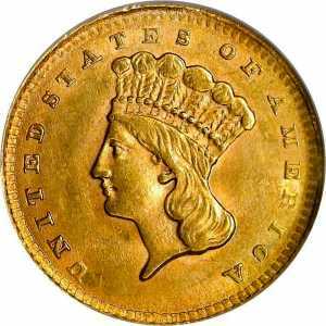  1 доллар 1856-1889 годов, Индейская голова, фото 1 