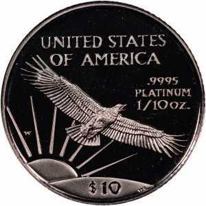  10 долларов 1997-2008 годов, Американский платиновый орел, фото 2 