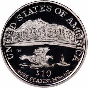  10 долларов 2002 года, Американский платиновый орел - Северо-западные районы, фото 2 