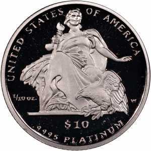  10 долларов 2004 года, Американский платиновый орел - Скульптура "Америка", фото 2 