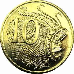  10 центов 2010 года, Лирохвост Пьедфорт, фото 2 