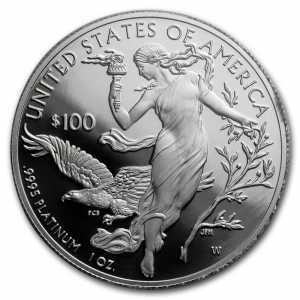  100 долларов 2016 года, Американский платиновый орел - Свобода и орёл, фото 2 