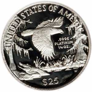 25 долларов 1999 года, Американский платиновый орел - Водно-болотные угодья, фото 2 