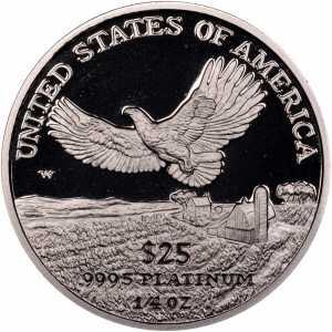  25 долларов 2000 года, Американский платиновый орел - Центральный район Америки, фото 2 