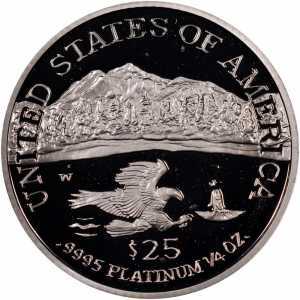  25 долларов 2002 года, Американский платиновый орел - Северо-западные районы, фото 2 
