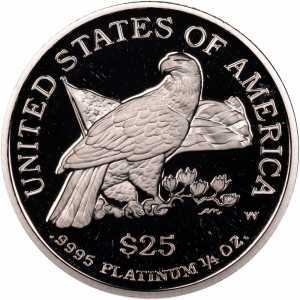  25 долларов 2003 года, Американский платиновый орел - Флаг, фото 2 