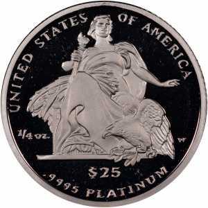  25 долларов 2004 года, Американский платиновый орел - Скульптура "Америка", фото 2 
