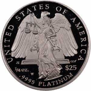 25 долларов 2008 года, Американский платиновый орел - Юстиция, фото 2 