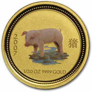  5 долларов 2007 года, Год свиньи - цветная, фото 2 