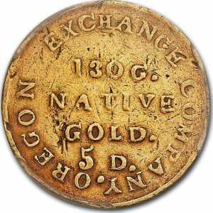  5 долларов 1849 года, Территория штата Орегон, фото 2 