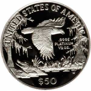  50 долларов 1999 года, Американский платиновый орел - Водно-болотные угодья, фото 2 