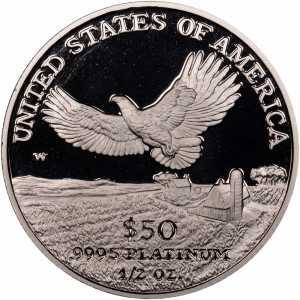 50 долларов 2000 года, Американский платиновый орел - Центральный район Америки, фото 2 