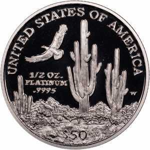  50 долларов 2001 года, Американский платиновый орел - Юго-западные районы, фото 2 