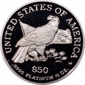 50 долларов 2003 года, Американский платиновый орел - Флаг, фото 2 