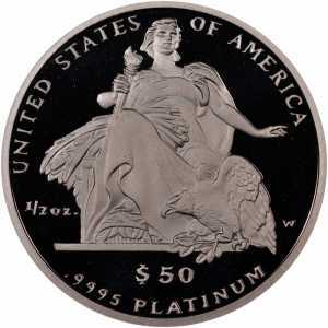 50 долларов 2004 года, Американский платиновый орел - Скульптура "Америка", фото 2 