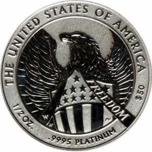  50 долларов 2007 года, Американский платиновый орел - Орел со щитом (матовое покрытие), фото 2 