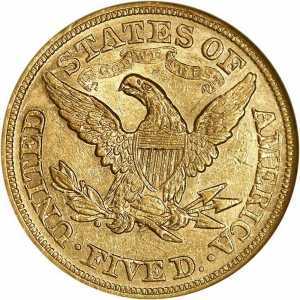  5 долларов 1866-1908 годов, Свобода, фото 2 