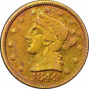  5 долларов 1849 года, Моффат и компания, фото 1 