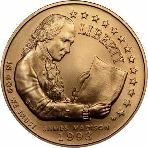  5 долларов 1993 года, Билль о правах, Джеймс Мэдисон, фото 1 