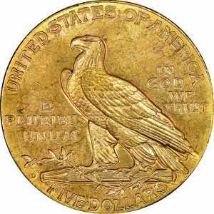  5 долларов 1908-1929 годов, Голова индейца, фото 2 