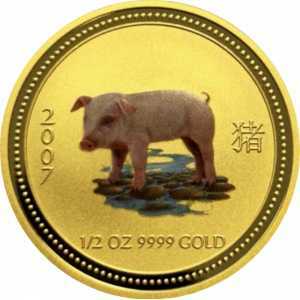  50 долларов 2007 года, Год свиньи - цветная, фото 2 