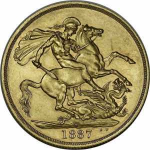  2 фунта 1887 года, 50 лет правления Королевы Виктории, фото 2 