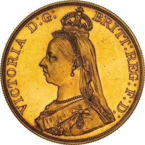  5 фунтов 1887 года, 50 лет правления Королевы Виктории, фото 1 