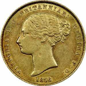  1/2 соверена 1856 года, Виктория - шаблон, фото 1 
