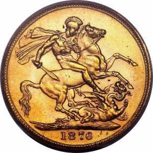  1 соверен 1871-1887 годов, Королева Виктория - Святой Георгий, фото 2 