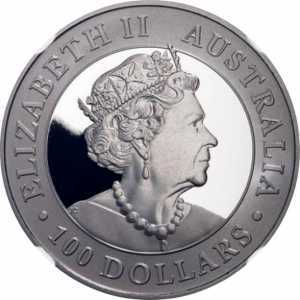  100 долларов 2019 года, Австралийский клинохвостый орел. Платина, фото 1 
