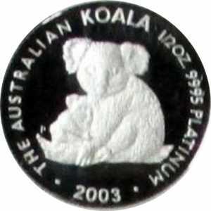  50 долларов 2003 года, Австралийская коала, фото 2 