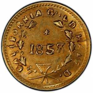  1/2 доллара 1852-1860 годов, Калифорнийская свобода (круглая), фото 2 