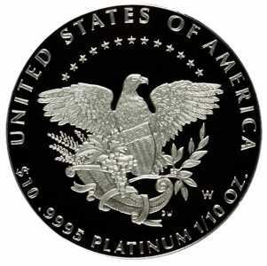  10 долларов 2005 года, Американский платиновый орел - Орел с рогом изобилия, фото 2 