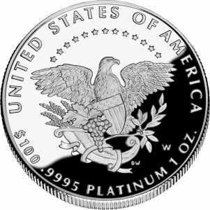  100 долларов 2005 года, Американский платиновый орел - Орел с рогом изобилия, фото 2 