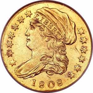  2 1/2 доллара 1808 года, Свобода в колпаке, фото 1 