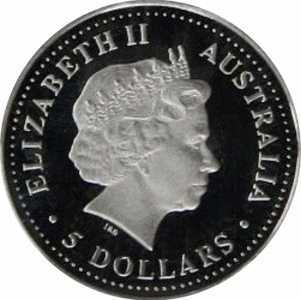  5 долларов 2002 года, Австралийская коала, фото 1 