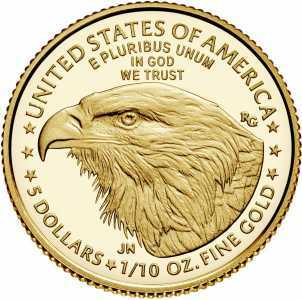  5 долларов 2021-2023 годов, American Gold Eagle, фото 2 