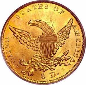  5 долларов 1834-1838 годов, Свобода, фото 2 
