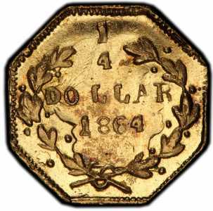  1/4 доллара 1859-1871 годов, Свобода (восьмиугольная), фото 2 