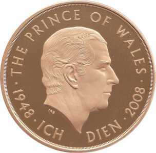  5 фунтов 2008г, 60 лет со дня рождения Принца Чарльза, фото 2 