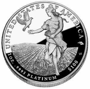  100 долларов 2011 года, Американский платиновый орел - Внутреннее спокойствие, фото 2 