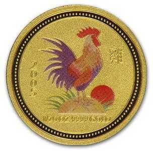 5 долларов 2005 года, Год петуха - цветная, фото 2 