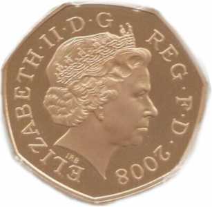  50 пенсов 2008г, Фрагмент герба британской королевской семьи, фото 2 
