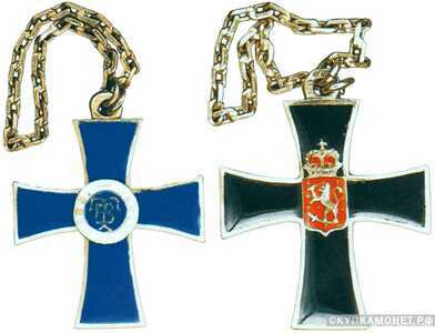  Жетон в виде креста с королевской эмблемой и датами 1881-1901, полковой, финский Россия, С.-Петербург 1901 г., фото 1 
