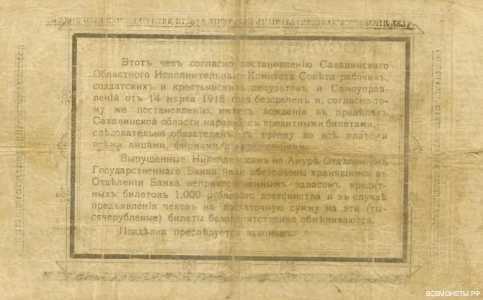  Чек Николаевского на Амуре ОГБ 100 рублей 1918, фото 2 